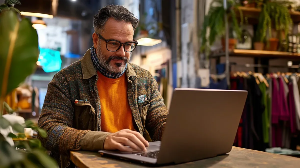 marketing digital para empresas: dono de negócio analisando resultados no computador