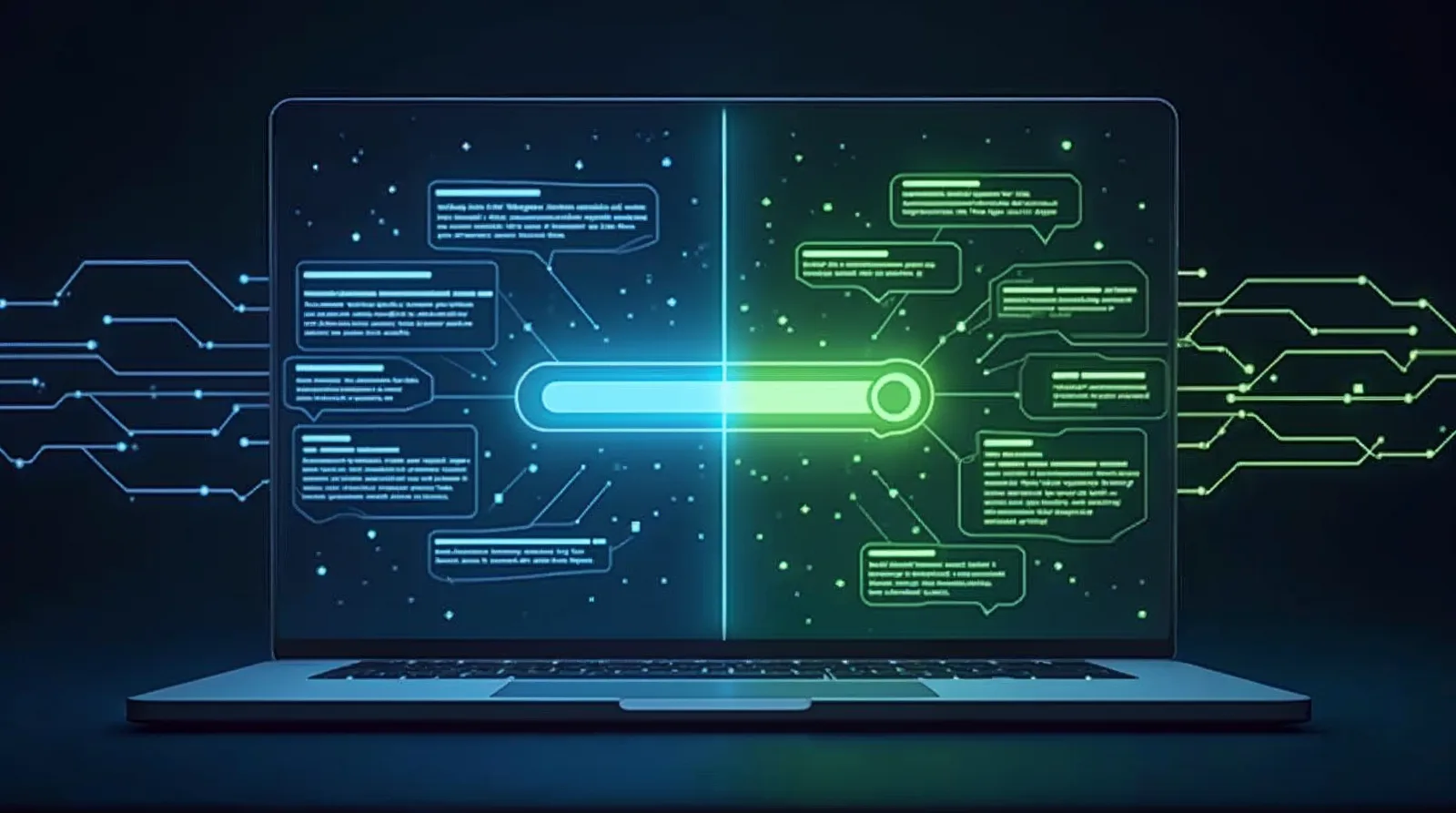 GEO vs SEO estratégia de conteúdo: interface de busca e chat de IA conectados