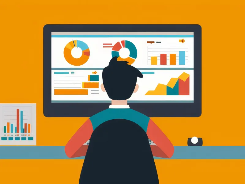 Métricas de marketing digital: empresário analisando painel de resultados no laptop