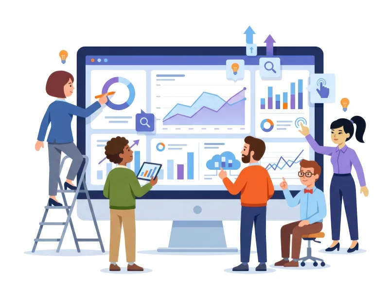 Métricas de marketing digital: equipe revisando relatório de campanha