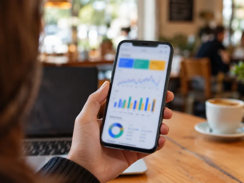 Google Search Console: análise de desempenho do site no smartphone em cafeteria
