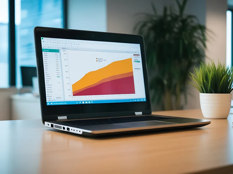 Google Search Console relatório de desempenho: gráfico de cliques e impressões no notebook